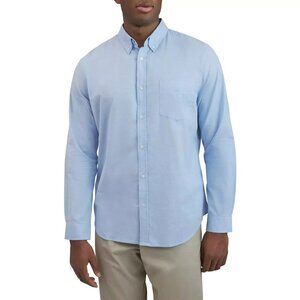 Ben Sherman The Original Mens Size XXL Stretch Blue Oxford Long Sleeve Shirt NWT